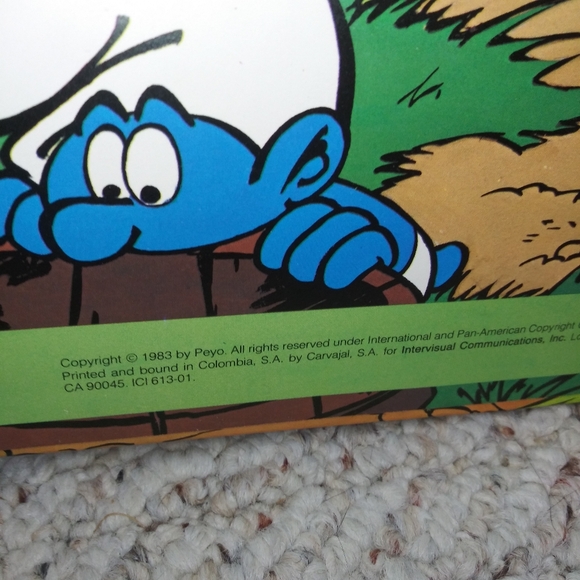 Vintage 1983 High and Dry Smurfs Cloth Puppet Book - Picture 3 of 8